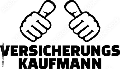 Male insurance broker thumbs german