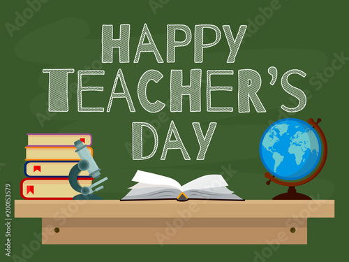 Happy Teacher's Day. Vector illustration web banner. EPS10.