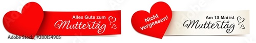 Muttertag Termin 2018 Banner Set mit Herz Schild