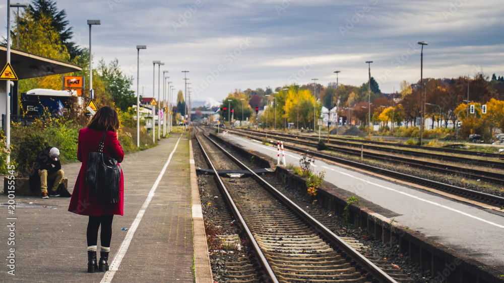 Fototapeta premium waiting for a train