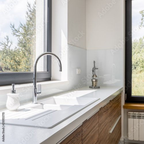 Kitchen worktop with sink