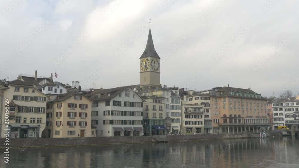 Limmat River and buildings in Zurich, Switzerland Limmat River and buildings in Zurich, Switzerland