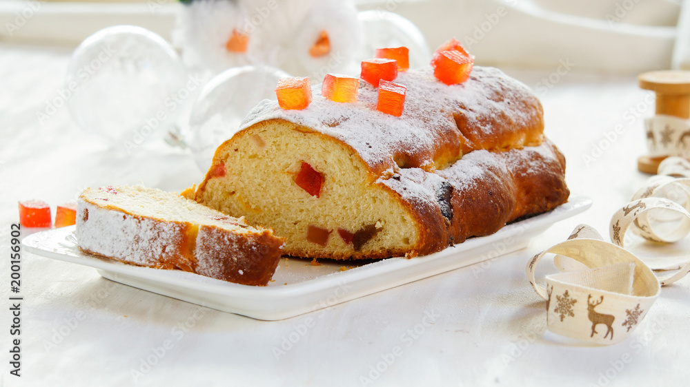 stollen. on the white background stollen. on the white background