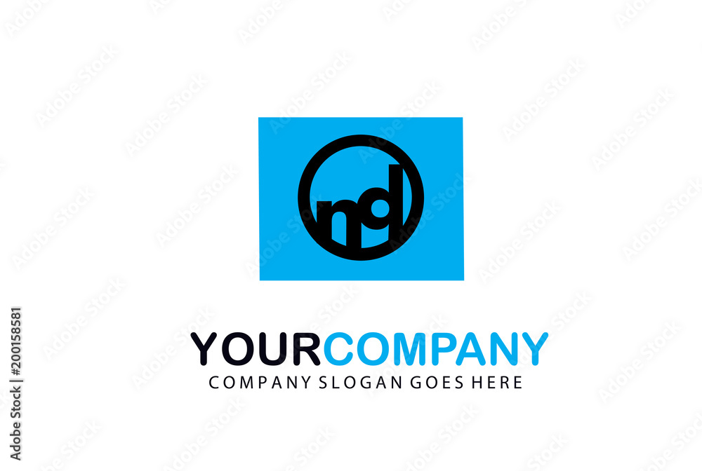 Initial Letter ND in a Circle Logo Vector Business Design Initial Letter ND in a Circle Logo Vector Business Design