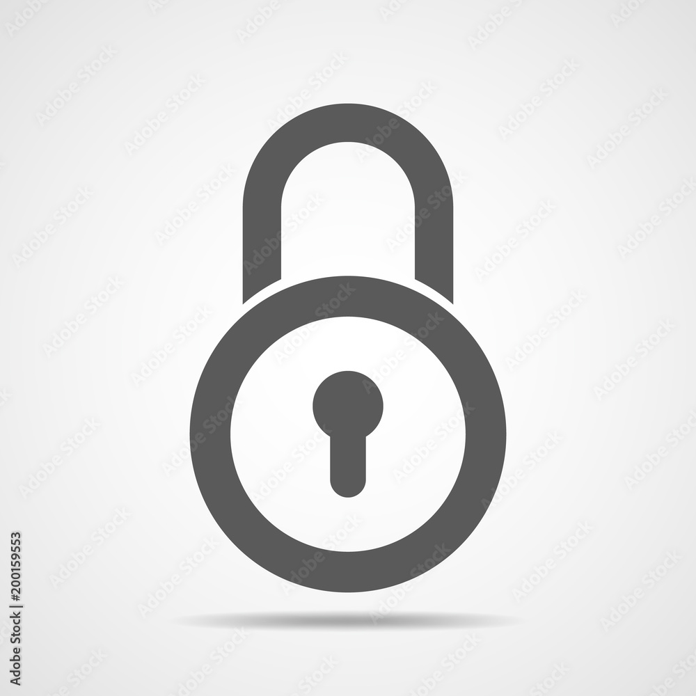 Gray lock icon. Vector illustration. Gray lock icon. Vector illustration.