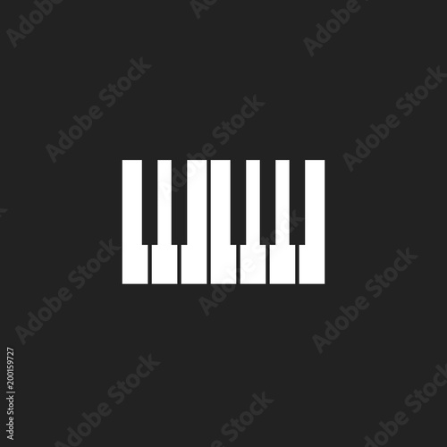 Piano keyboard icon logo.Music design template