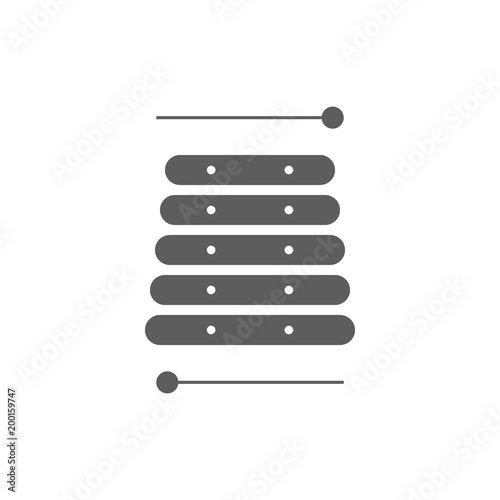 Xylophone sign icon vector , music symbol vector illustration for web and mobil app isolated on grey background