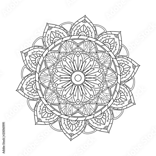 Vector illustration of a mandala for coloring book anti stress,mandala vettoriale da colorare antistress