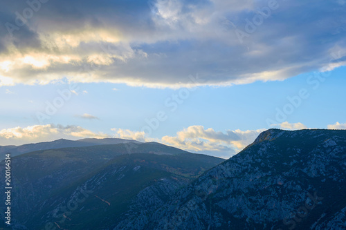 Mountains in Delphi. View from Delphi archaeological site