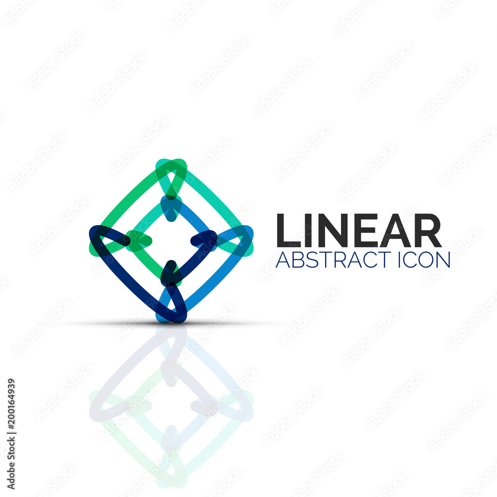 Abstract flower or star minimalistic linear icon, thin line geometric flat symbol for business icon design, abstract button or emblem Abstract flower or star minimalistic linear icon, thin line geometric flat symbol for business icon design, abstract button or emblem