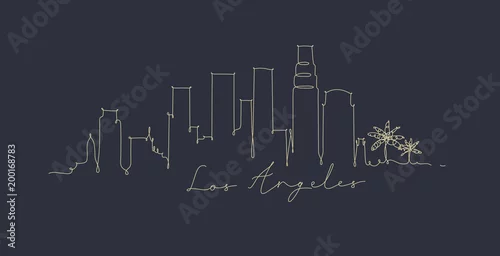 Obraz Długopis z sylwetką los angeles granatowy