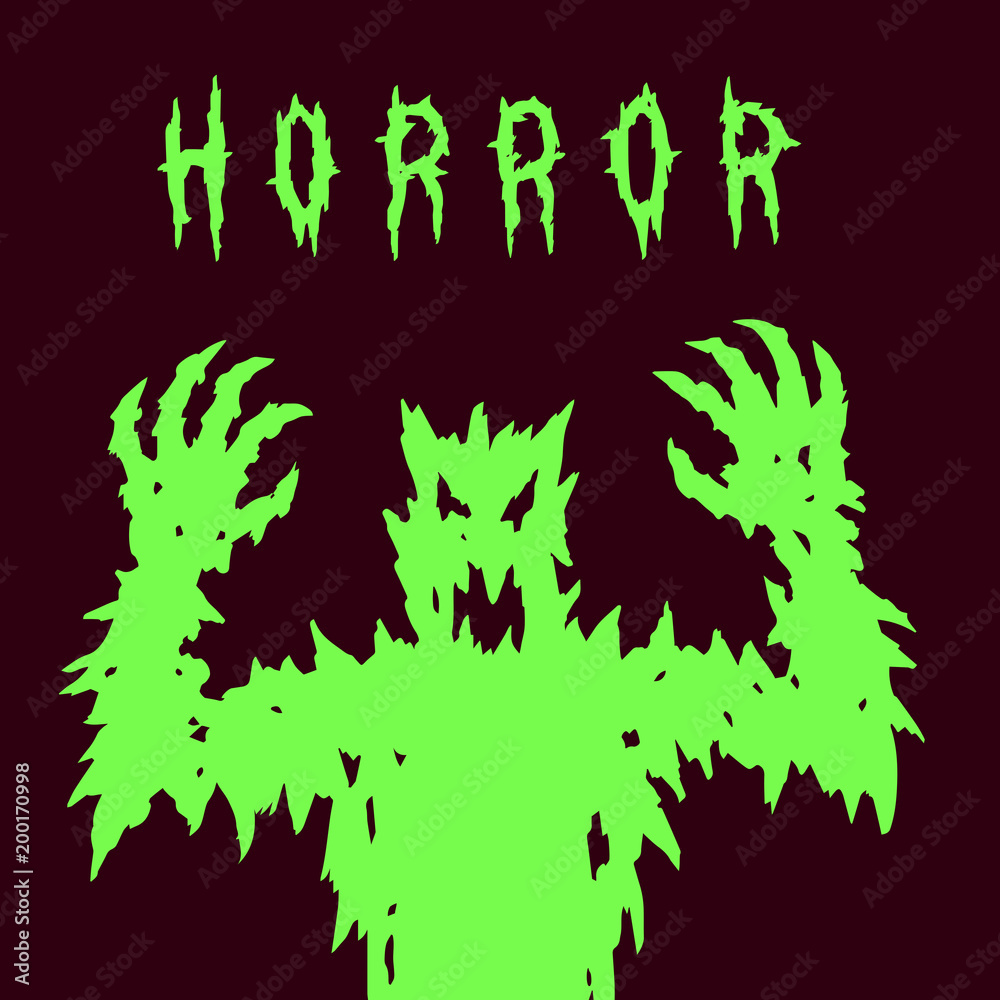 angry green silhouette. vector illustration