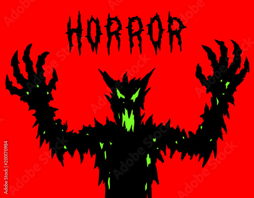 Angry monster silhouettes. Vector illustration