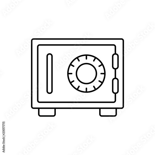 money safe strongbox storage line black vector icon