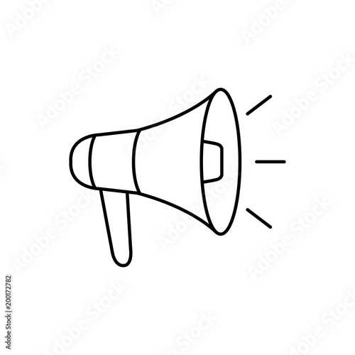 promo broadcasting sign line black vector icon