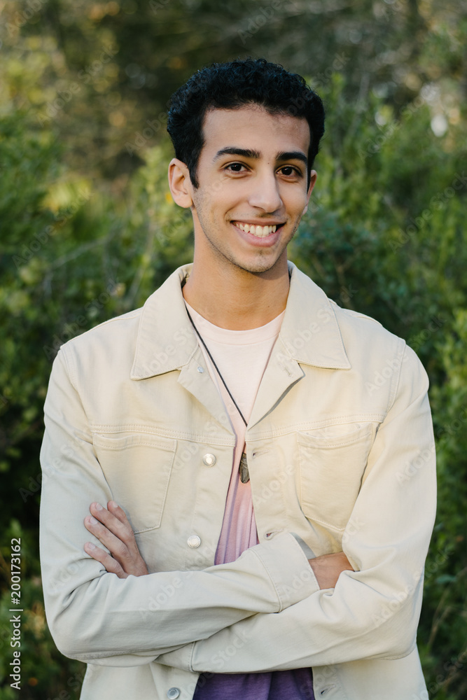 Young Middle Eastern Man Posing for Camera in Nature Young Middle Eastern Man Posing for Camera in Nature