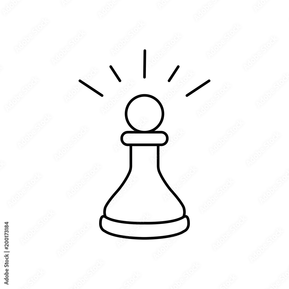 chess strategy tactic line black vector icon chess strategy tactic line black vector icon
