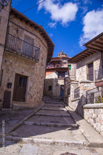 Street of village of Vinuesa in Castilla y Leon Spain © robcartorres
