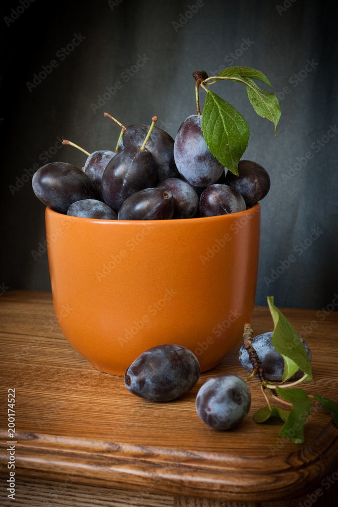Still life food plum