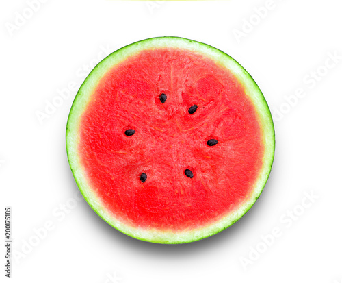 watermelon with chadow on white background