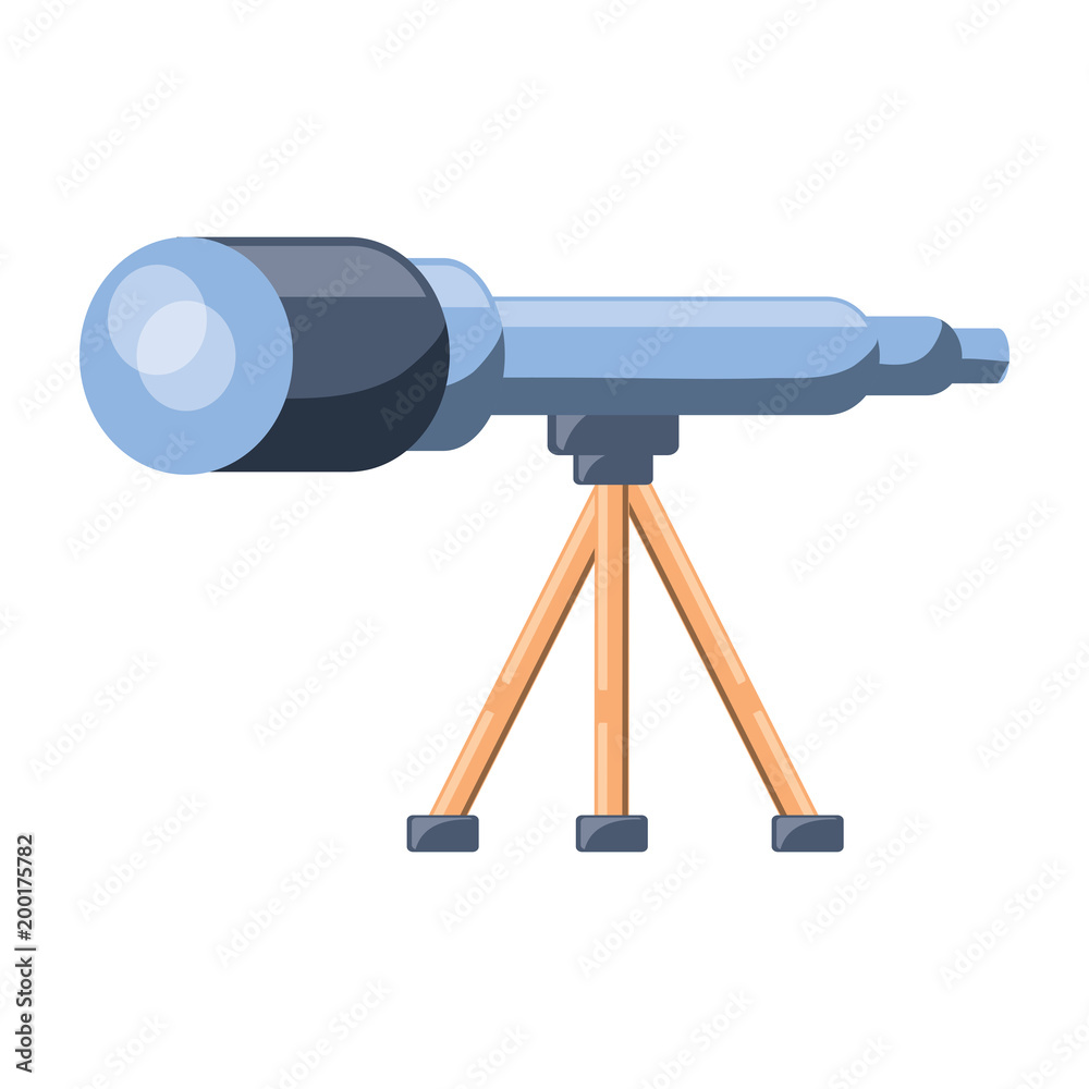 Fototapeta premium telescope tool icon over white background, vector illustration