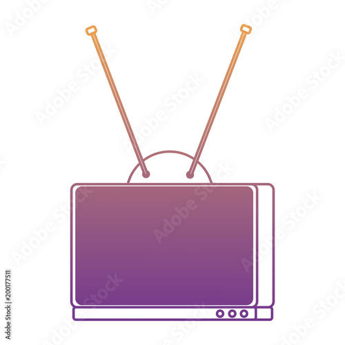 retro television icon over white background, colorful design. vector illustration