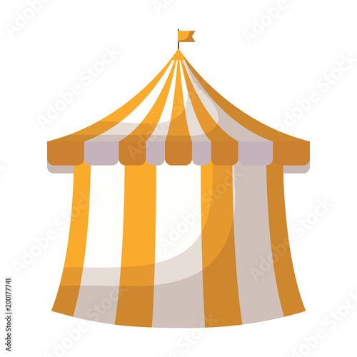 circus tent icon over white background, colorful design.  vector illustration