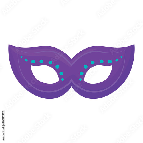 carnival mask icon over white background, colorful design. vector illustration
