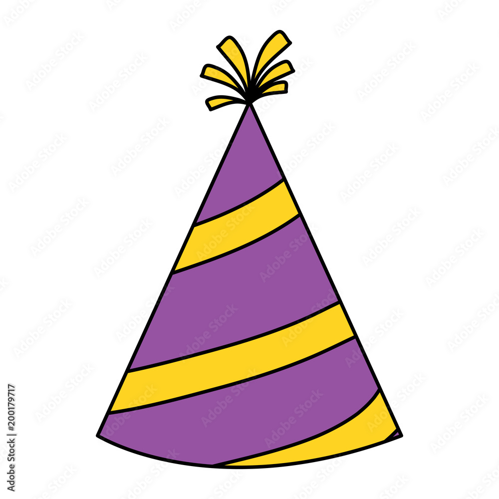 party hat with stripes over white background, colorful design. vector illustration party hat with stripes over white background, colorful design. vector illustration