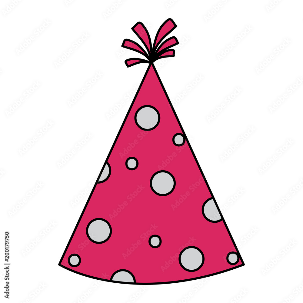party hat with dots over white background, colorful design. vector illustration party hat with dots over white background, colorful design. vector illustration