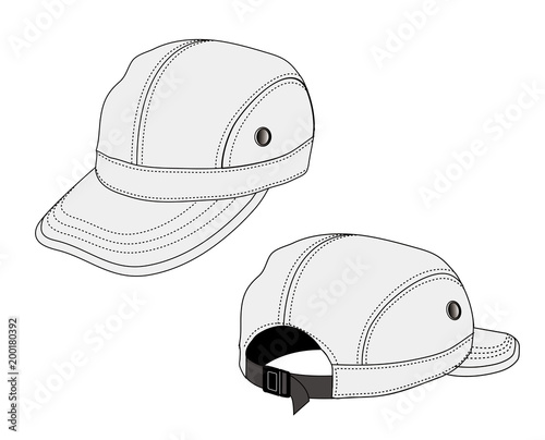 Sticker Illustration of baseball cap (headgear) / gray