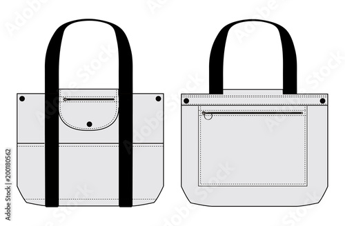 Illustration of briefcase (Tote bag) / light gray,white