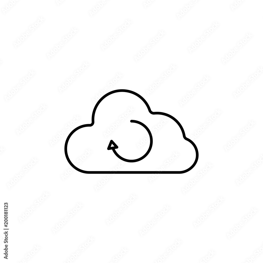cloud with a circular arrow icon. Element of simple icon for websites, web design, mobile app, info graphics. Thin line icon for website design and development, app development