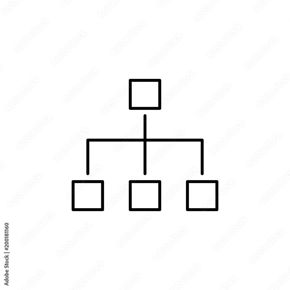 three connected boxes with one icon. Element of simple icon for websites, web design, mobile app, info graphics. Thin line icon for website design and development, app development three connected boxes with one icon. Element of simple icon for websites, web design, mobile app, info graphics. Thin line icon for website design and development, app development