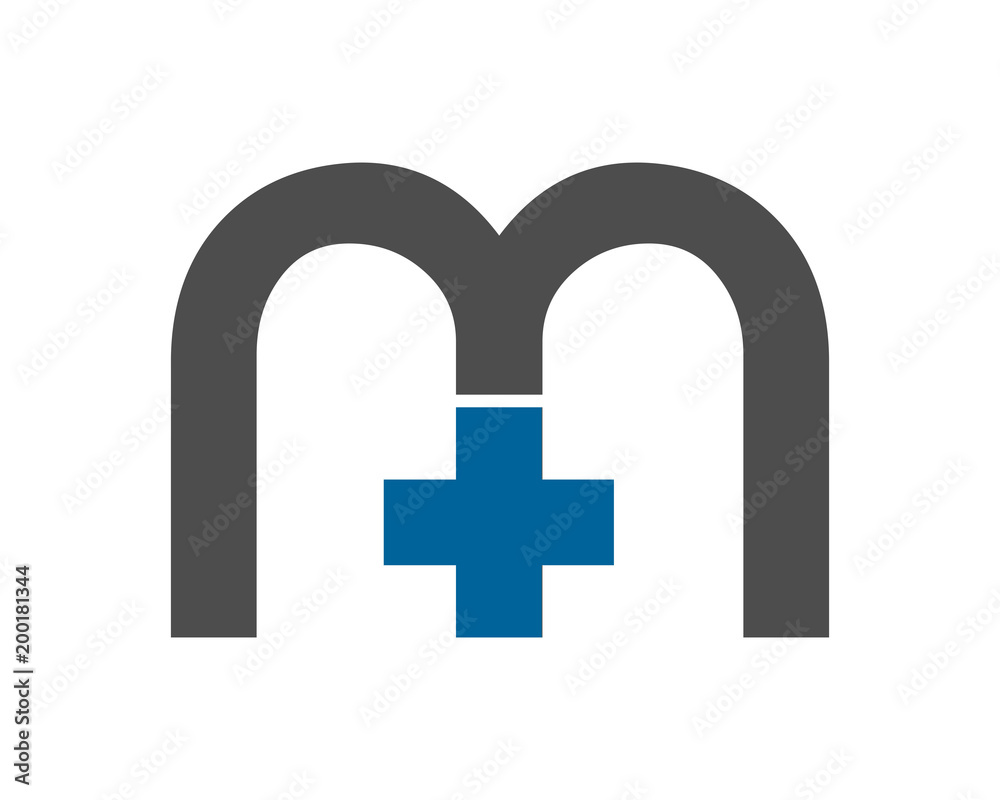 Obraz premium initial M plus typography typeface typeset logotype alphabet image vector icon