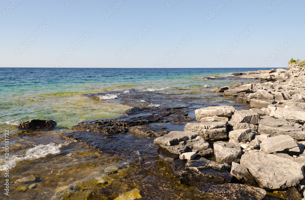 Green and blue water