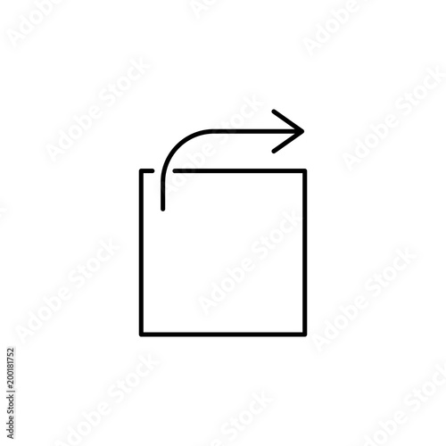 discharge sign from the box icon. Element of simple icon for websites, web design, mobile app, info graphics. Thin line icon for website design and development, app development