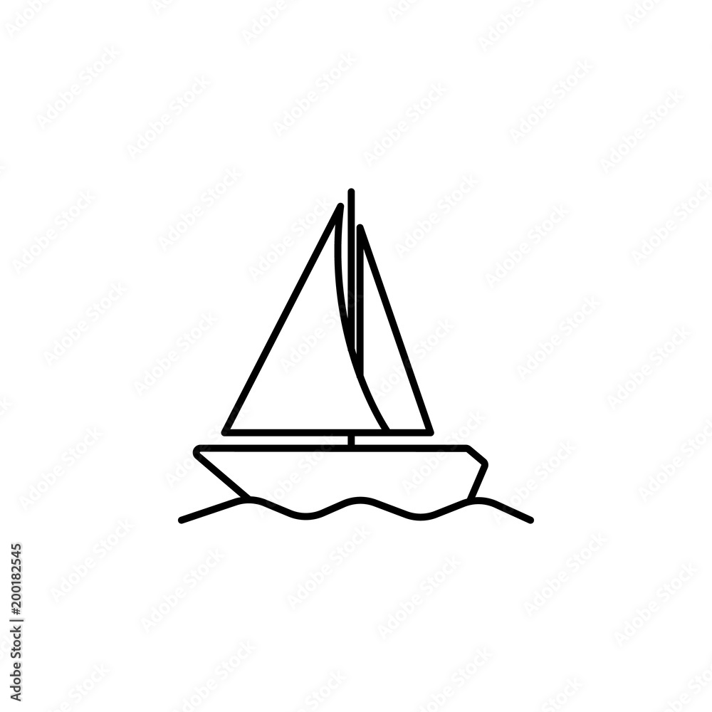 sailing yacht icon. Element of simple icon for websites, web design, mobile app, info graphics. Thin line icon for website design and development, app development