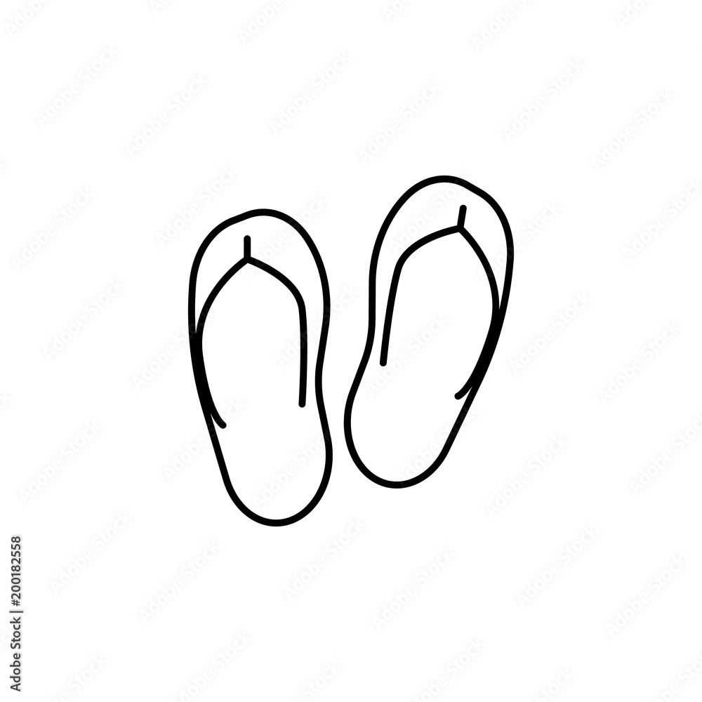 flip-flops icon. Element of simple icon for websites, web design, mobile app, info graphics. Thin line icon for website design and development, app development flip-flops icon. Element of simple icon for websites, web design, mobile app, info graphics. Thin line icon for website design and development, app development