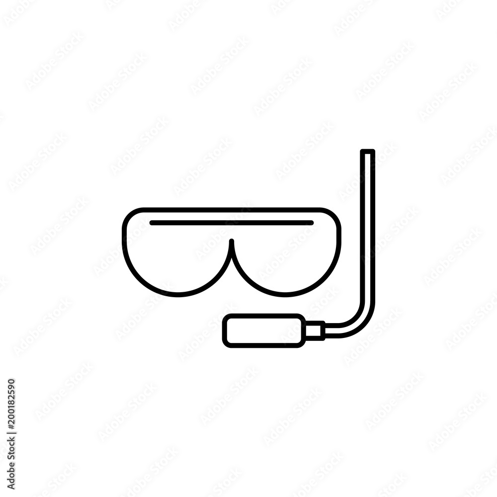 mask for diving icon. Element of simple icon for websites, web design, mobile app, info graphics. Thin line icon for website design and development, app development mask for diving icon. Element of simple icon for websites, web design, mobile app, info graphics. Thin line icon for website design and development, app development