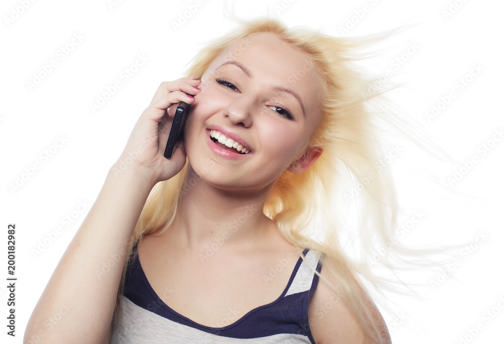 Fototapeta premium young woman calling by phone
