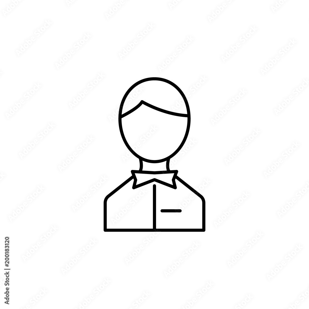 waiter's avatar icon. Element of simple icon for websites, web design, mobile app, info graphics. Thin line icon for website design and development, app development