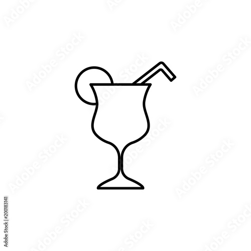 cocktail with a straw icon. Element of simple icon for websites, web design, mobile app, info graphics. Thin line icon for website design and development, app development