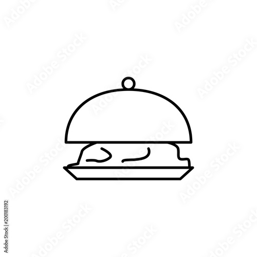 food on a tray icon. Element of simple icon for websites, web design, mobile app, info graphics. Thin line icon for website design and development, app development