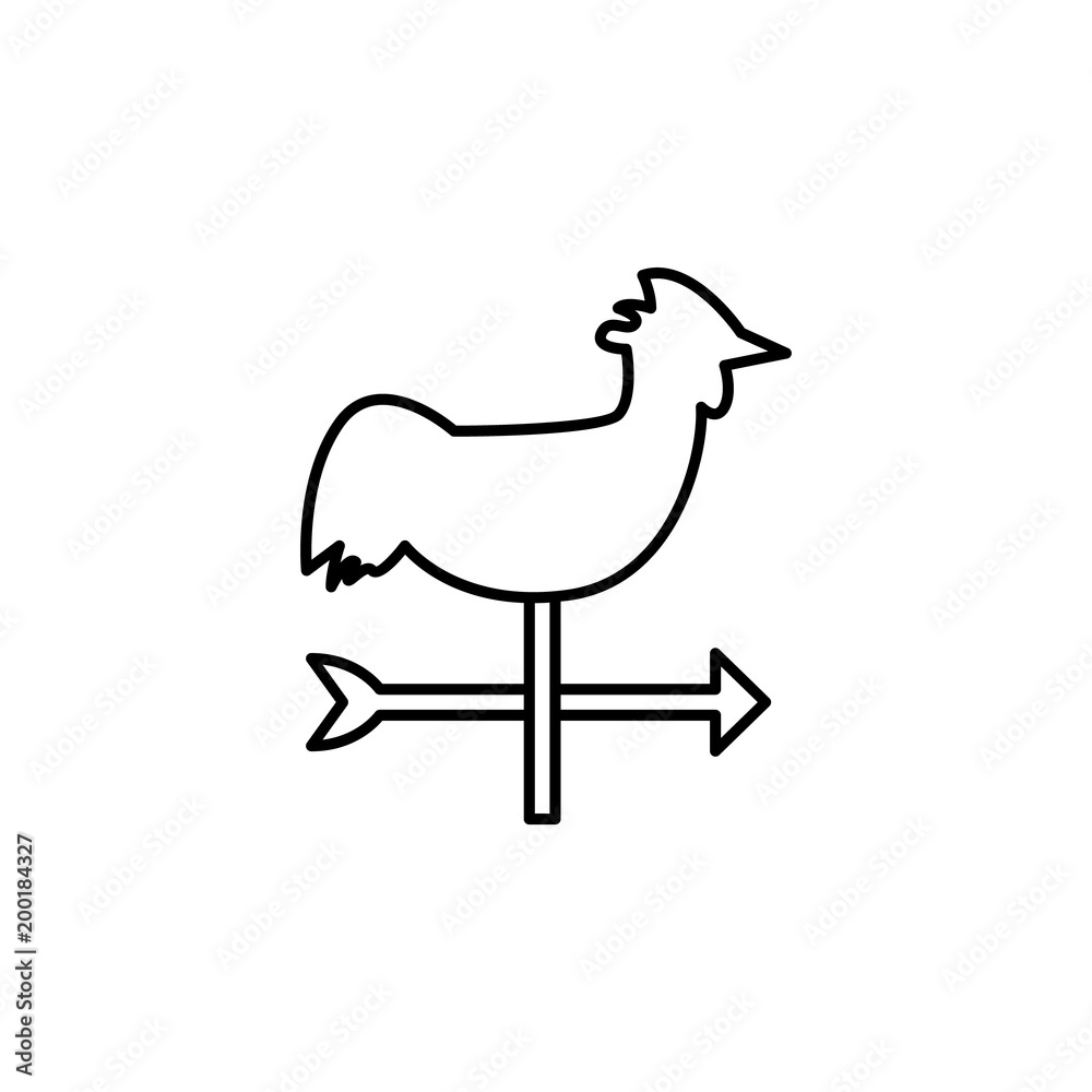 Fototapeta premium weathervane rooster icon. Element of simple icon for websites, web design, mobile app, info graphics. Thin line icon for website design and development, app development