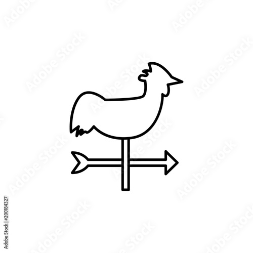 weathervane rooster icon. Element of simple icon for websites, web design, mobile app, info graphics. Thin line icon for website design and development, app development
