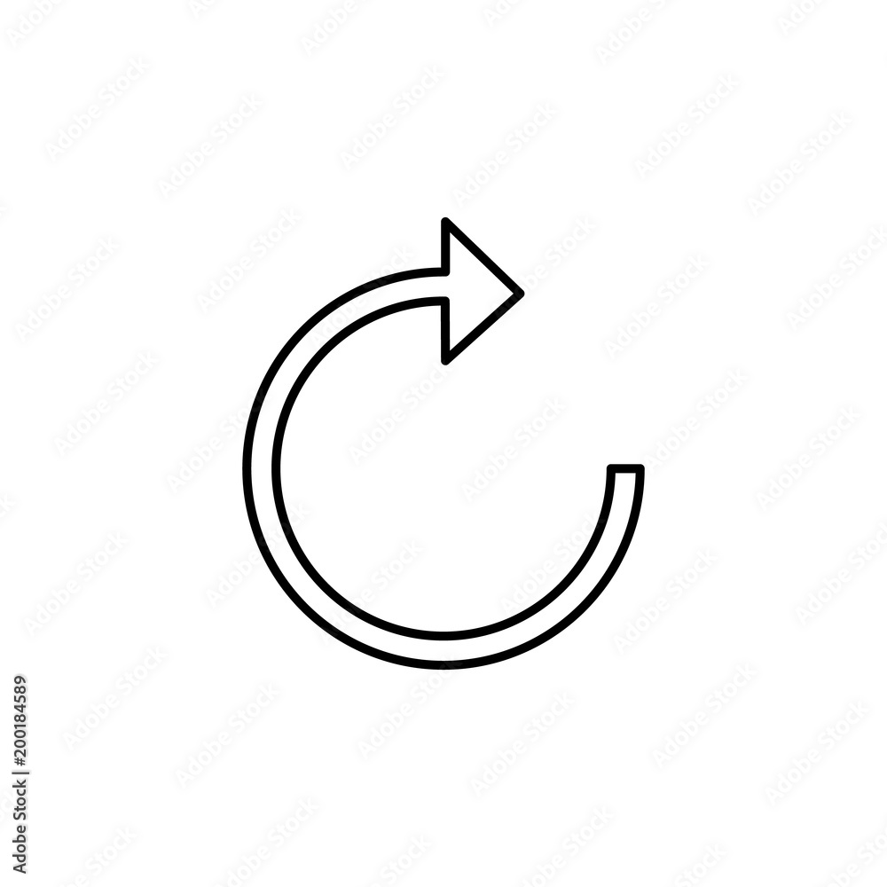 arrow reload icon. Element of simple icon for websites, web design, mobile app, info graphics. Thin line icon for website design and development, app development arrow reload icon. Element of simple icon for websites, web design, mobile app, info graphics. Thin line icon for website design and development, app development