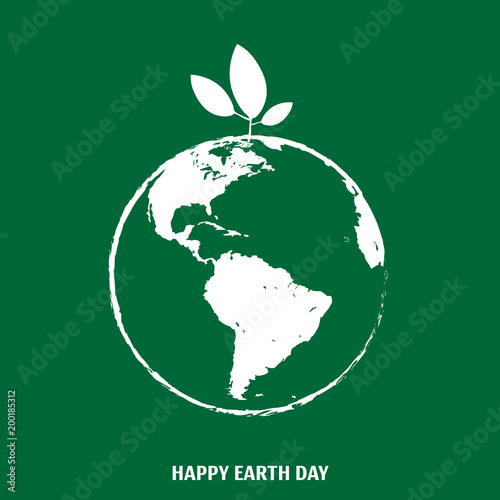 Happy Earth day greeting design. Vector illustration
