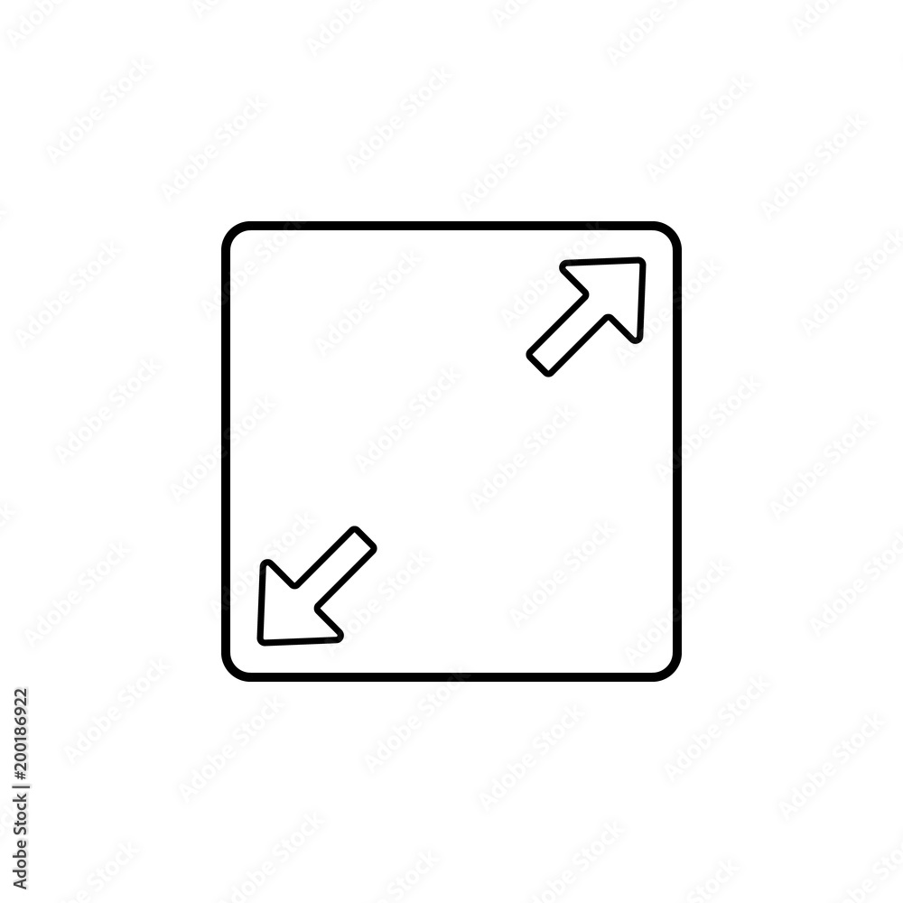 divergent arrows in a square icon. Element of simple icon for websites, web design, mobile app, info graphics. Thin line icon for website design and development, app development divergent arrows in a square icon. Element of simple icon for websites, web design, mobile app, info graphics. Thin line icon for website design and development, app development