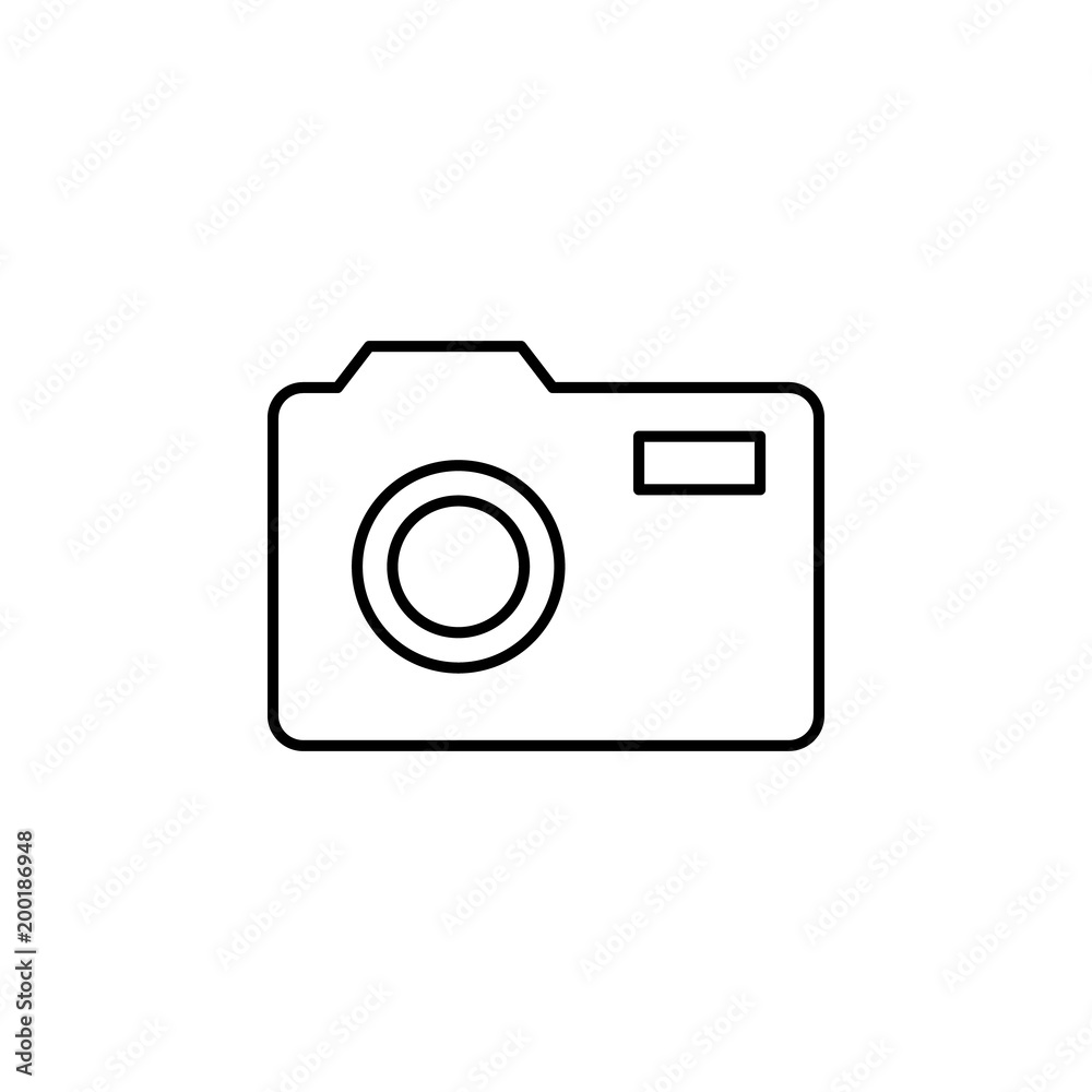 camera icon. Element of simple icon for websites, web design, mobile app, info graphics. Thin line icon for website design and development, app development camera icon. Element of simple icon for websites, web design, mobile app, info graphics. Thin line icon for website design and development, app development